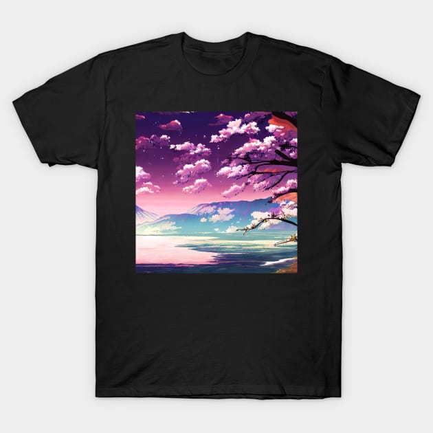 Anime Style Landscape T-Shirt by AI-Horizon 